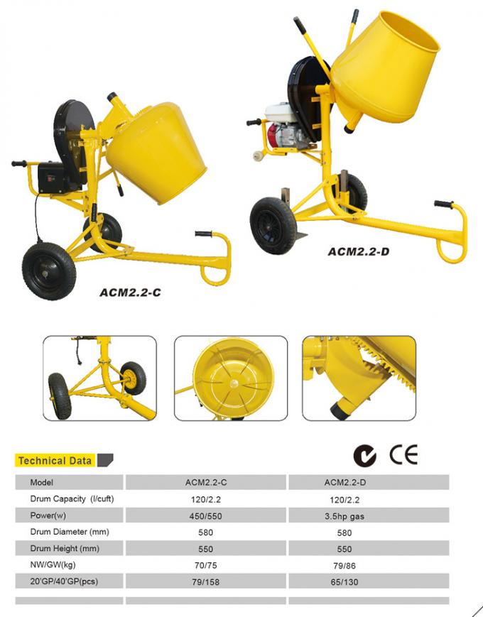 Gewicht 650W Mini Concrete Mixer Machine Light mit Mini Pump 2