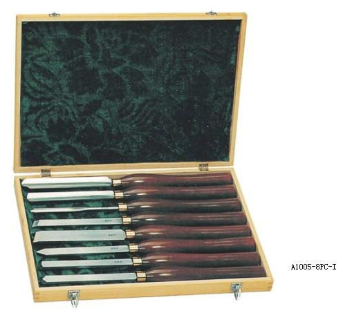 Flacher Durchschlags-stellt hölzernes Drehbank-Werkzeug Kolben-Meißel-Holz-Drehendrehbank-Maschine ein 0