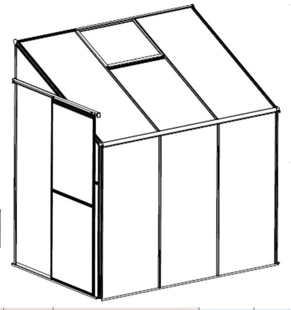 Aluminiumrahmen-Sonnenschein-Raum-Garten-Haus-an der Wand befestigtes grünes Haus