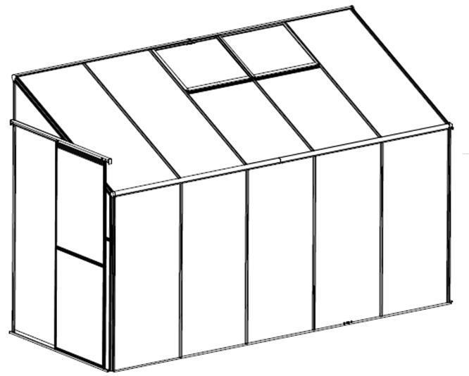 Aluminiumrahmen-Sonnenschein-Raum-Garten-Haus-an der Wand befestigtes grünes Haus