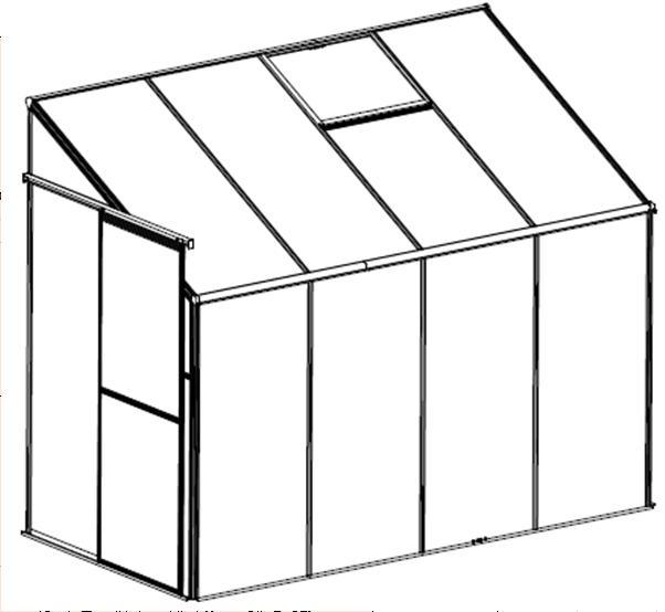 Aluminiumrahmen-Sonnenschein-Raum-Garten-Haus-an der Wand befestigtes grünes Haus